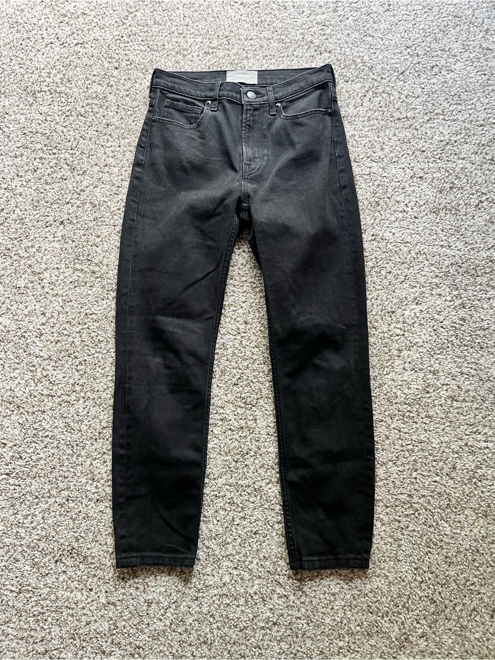 Everlane Women's Black High-Rise Straight Jeans